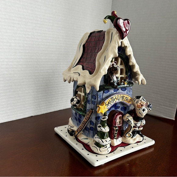 Santa's Workshop Blue Sky Clay Works by Heather Goldminc Tealight Holder 2002 - Picture 7 of 16